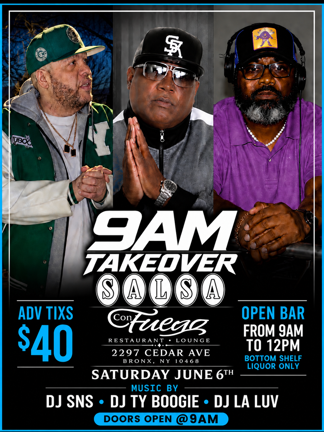 9am takeover Saturday June 6th
