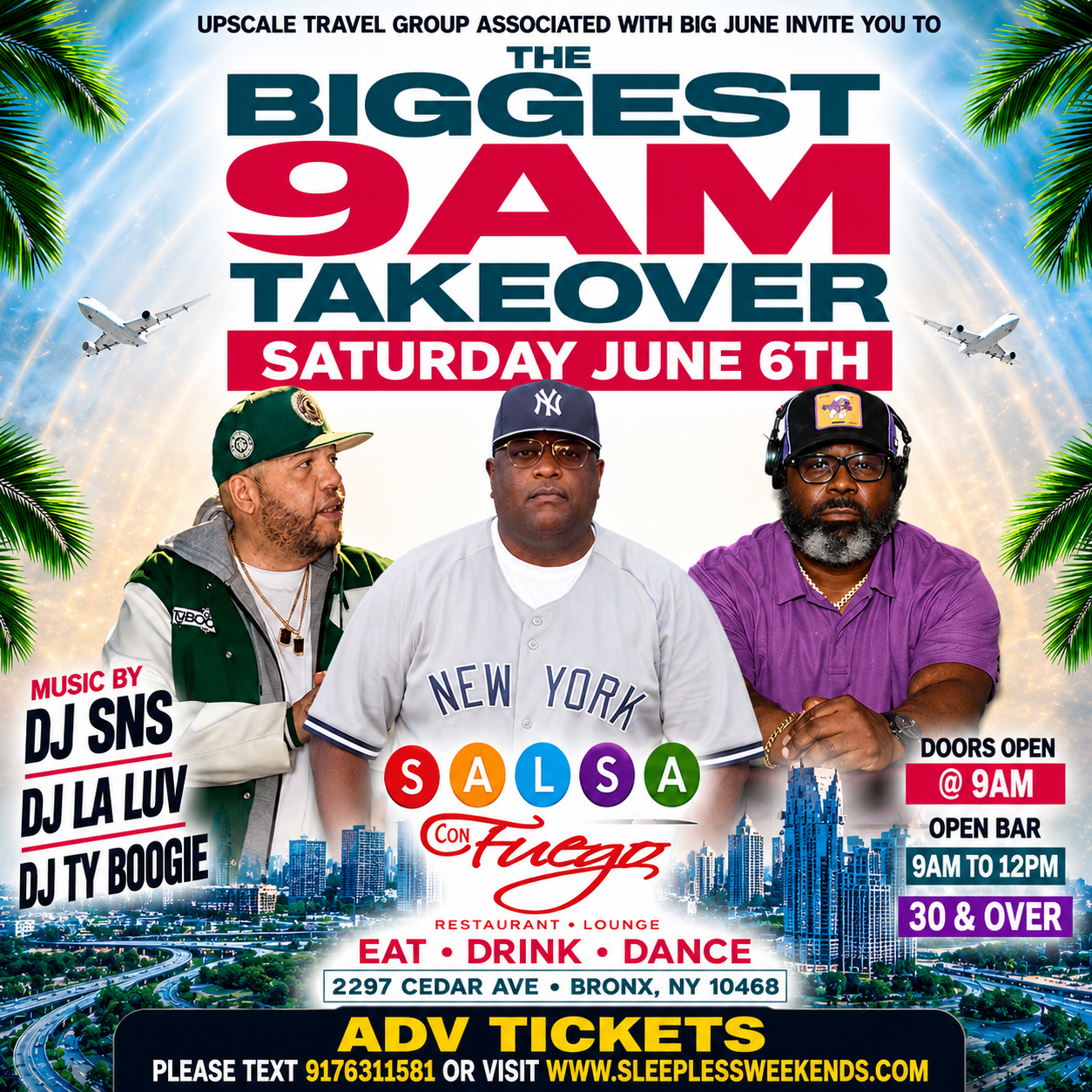 9am takeover Saturday June 6th