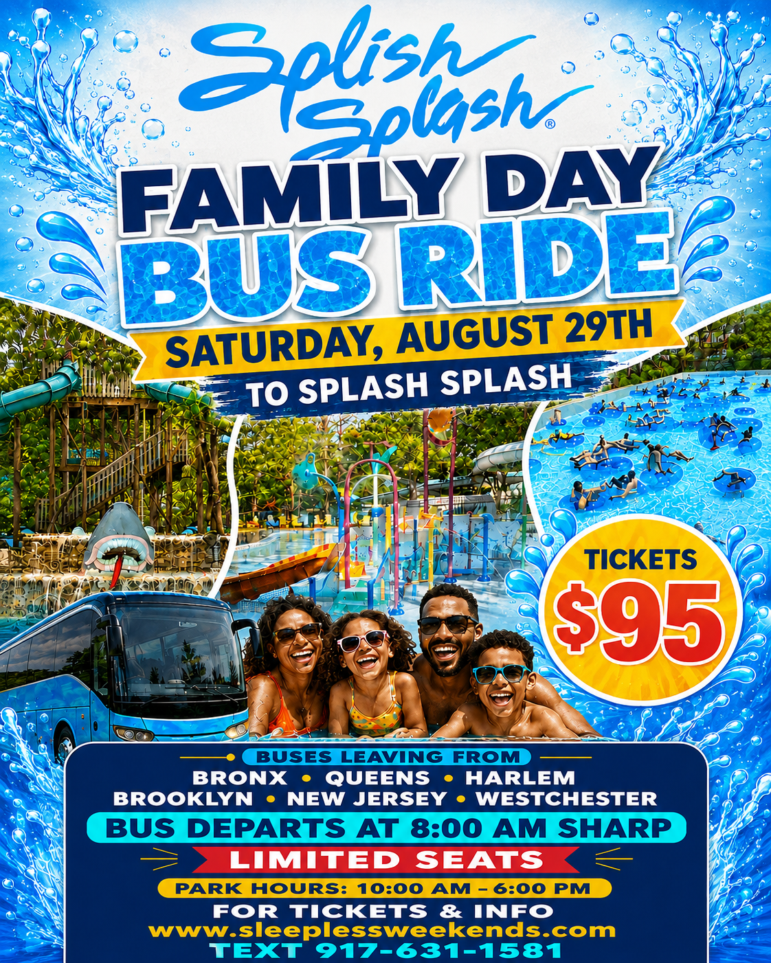 Family day at slush splash Saturday Aug 29th
