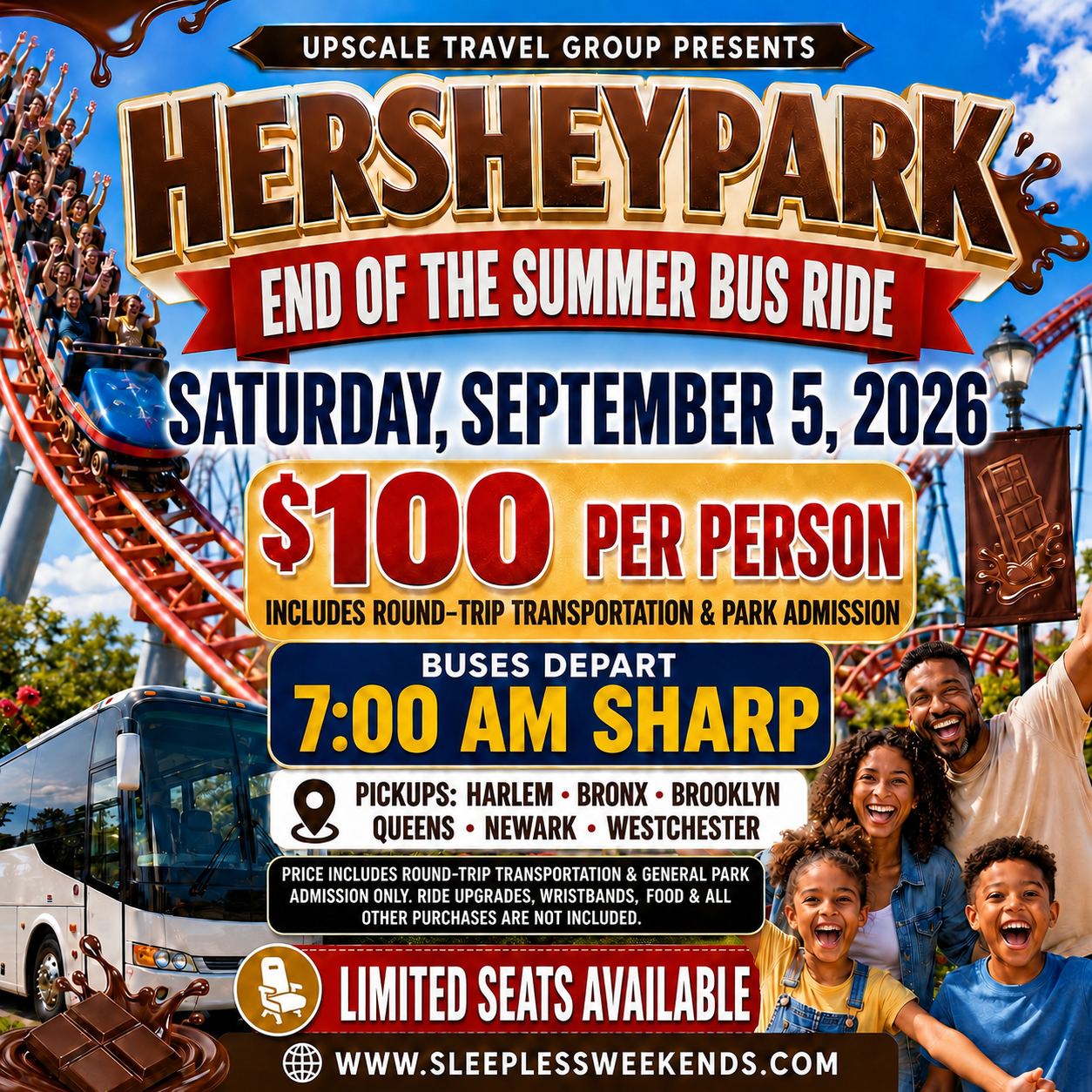 END OF THE SUMMER BUS RIDE TO HERSHEY PARK SAT SEPT 5TH